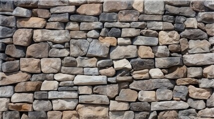 Fototapeta premium Uneven stone wall as background, gray color pattern of original stone wall surface decorative modern style design
