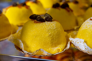 Polenta e Osei di Bergamo Alta most renowned sweet specialty of Bergamo’s cuisine, made from sponge cake, chocolate, butter, hazelnut creams and rum