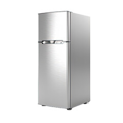 Generic silver refrigerator isolated on white or transparent background - obrazy, fototapety, plakaty
