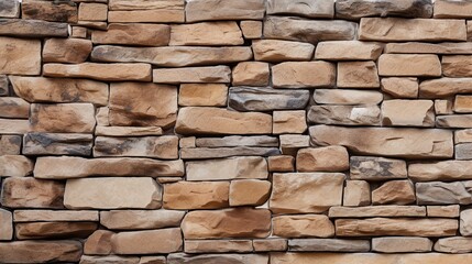 Fototapeta premium Uneven stone wall as background, gray color pattern of original stone wall surface decorative modern style design