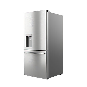 recommend clip art: Generic silver refrigerator isolated on white or transparent background