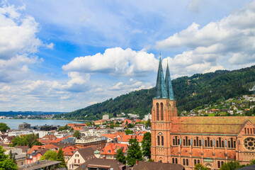 View of Church of the Sacred Heart in Bregenz, Austria