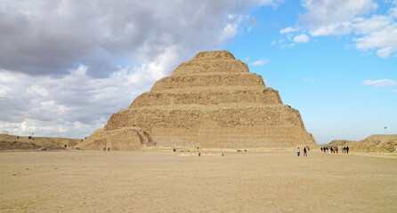 The Step Pyramid of King Djoser (Djeser or Zoser) in Saqqara, Egypt.