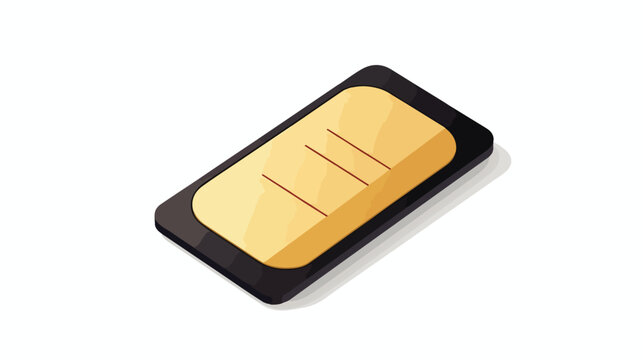 Sim card vector mobile phone icon chip. Simcard isolated