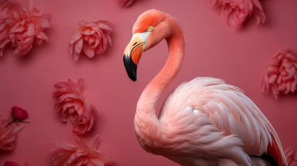 Wandcirkels plexiglas Majestic Pose Flamingo in a Regal Stance © Muhammad