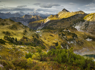 Roggelskopf, Freiburger Hütte, Formainsee, Lechquellengebirge, Vorarlberg, Österreich