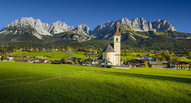 Kirche in Going, Wilder Kaiser, Tirol, &Ouml;sterreich
