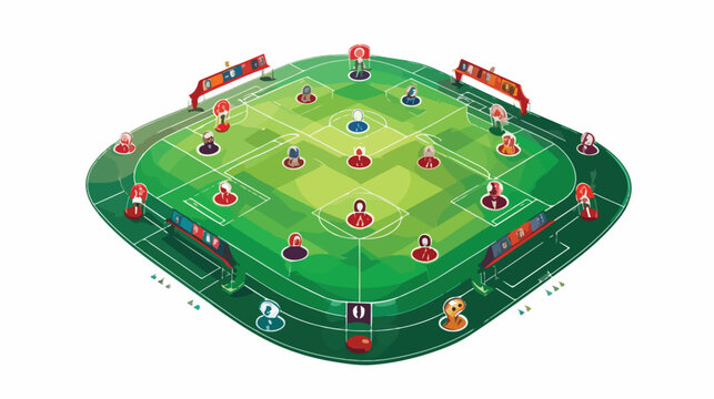 Soccer field strategy game tactic football vector 
