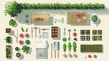 garden country illustration.