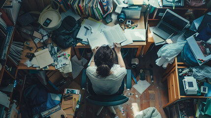 A person organizing a messy room, representing how to tidy up business processes