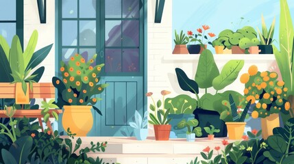 garden country illustration.