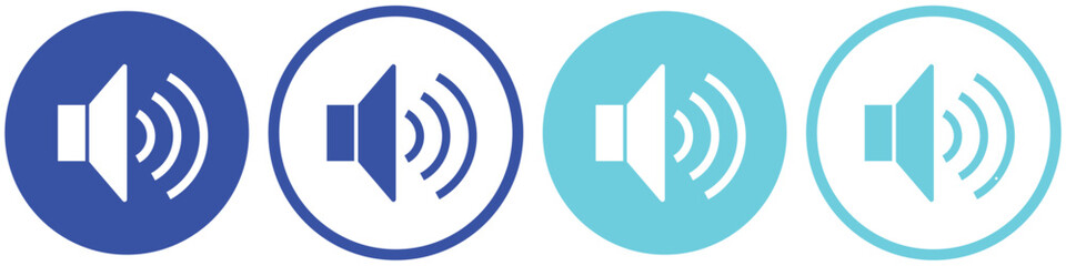 Speaker icon vector. volume sign and symbol. loudspeaker icon. sound symbol. collection of volume icons  - obrazy, fototapety, plakaty