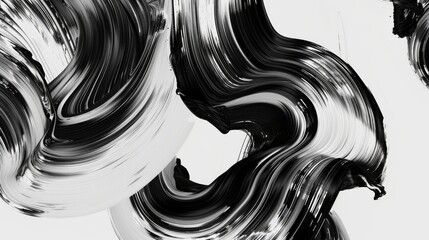 Elegant Black and White Brushstroke Background - obrazy, fototapety, plakaty