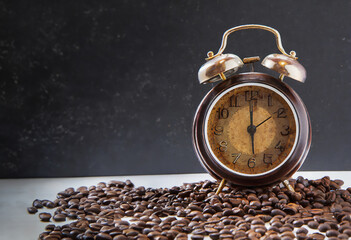 alarm clock consisting of coffee
