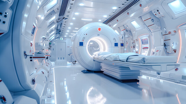 Advanced mri or ct scan medical diagnosis machine at hospital lab, hospital lab