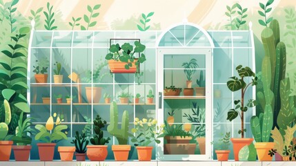 greenhouse with plants.