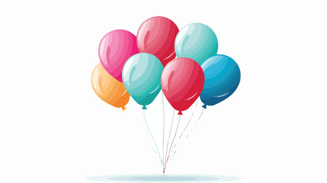 Vector flat balloon birthday icon illustration