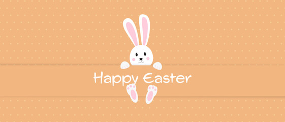 Easter rabbit, easter Bunny. Vector illustration. Easter Day. Happy Easter greeting card, banner with egg, rabbit. Easter Bunny, texture background.