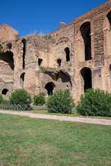 Palatine Hill, view of the ruins of important  buildings of ancient Roman Empire, Rome, Italy