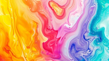 Vibrant Rainbow Marble Background for Creative Designs - obrazy, fototapety, plakaty