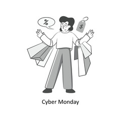 Cyber Monday Flat Style Design Vector illustration. Stock illustration