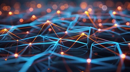 Intricate Web of Network Nodes and Data Connections - Generative AI