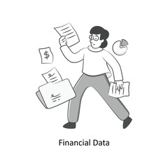 Financial Data Flat Style Design Vector illustration. Stock illustration