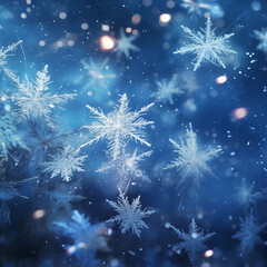 Close-up of a snowflake in a blizzard. cold, winter, close-up snowflake ice