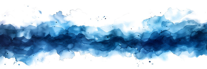 Blue and turquoise watercolor stain mix on white background.