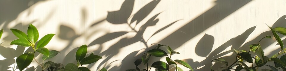 shadow from plants on the wall.