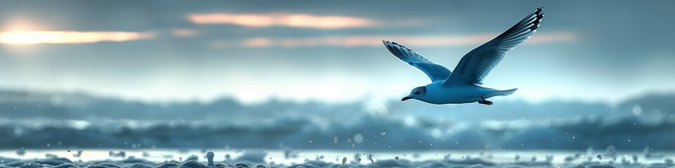 Obraz premium Dusks Serenity in Seagulls Flight