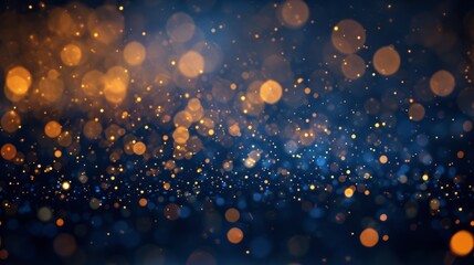 Seamless Abstract Background with Dark Blue and Gold Particles - obrazy, fototapety, plakaty