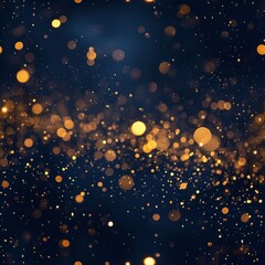 Seamless Abstract Background with Dark Blue and Gold Particles