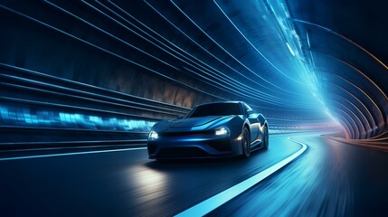 Speeding Through: Car Driving Fast in Tunnel (8K/4K Photorealistic)


