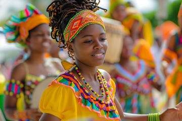 Joyful young woman celebrating cultural festival