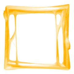Foto op Aluminium Frame of stretching delicious melted cheese on white background © New Africa