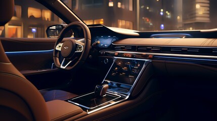 Refined Elegance: Modern Luxury Car Interior Details - Generative Artistry