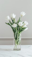 white tulips.