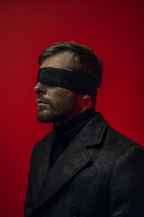 Obraz premium A blindfolded person