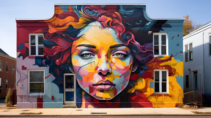 Marvel at the bold and expressive strokes of a vibrant street art mural that defines the spirit of the city.