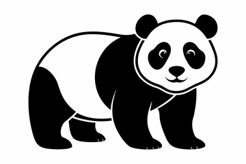 panda silhouette on white background