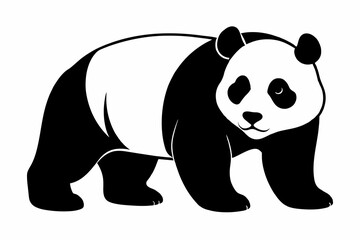 panda silhouette on white background