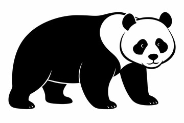 panda silhouette on white background