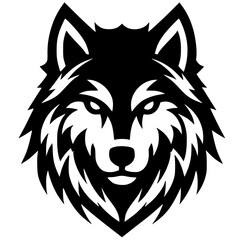 Silhouette of an angry wolf