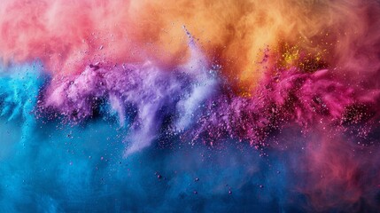 Colorful Powder Sprinkled on Yellow Background