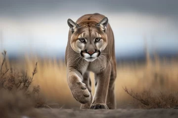 Tuinposter Predatory Focus: The Puma's Gaze © bernd77