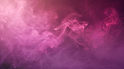 Luminous, soft pink smoke dancing gently against a dark, romantic background with subtle ground light.