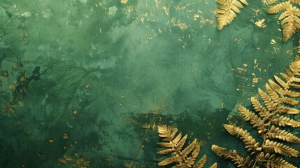 Lush fern green and gold textured background, symbolizing renewal and success.