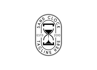 hourglass logo vector illustration design, simple logo for branding, company, store , business