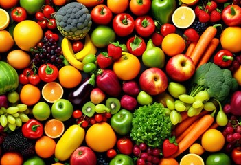 Fototapeta na wymiar illustration, fresh vegetables fruits improving health benefits, fresh, nutrition, wellness, diet, healthy, nourishment, vitamins, minerals